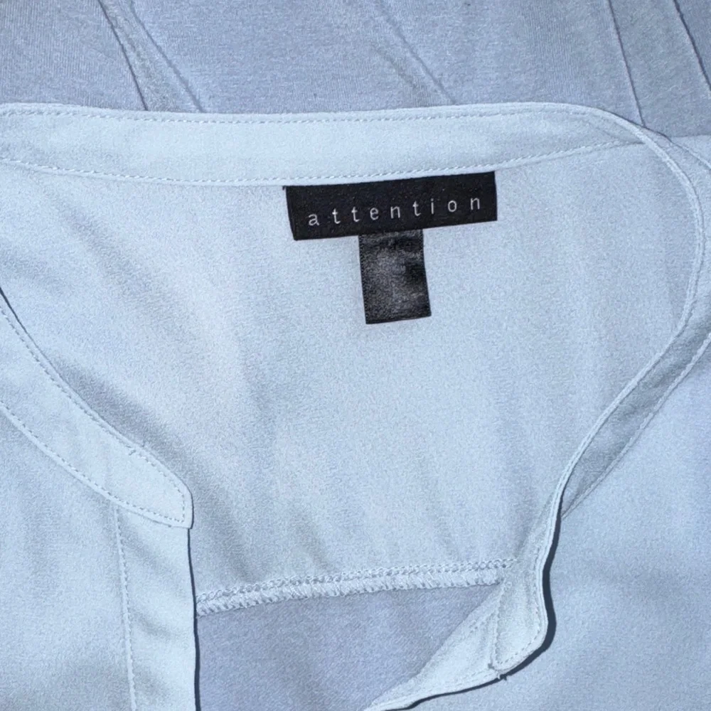 Attention Light Blue Women's Blouse size Large L shirt top pale sky blue - Picture 6 of 6